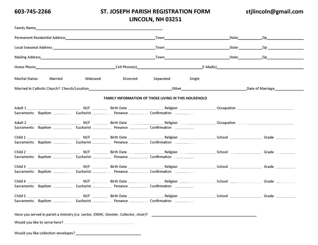 Parish Registration Form